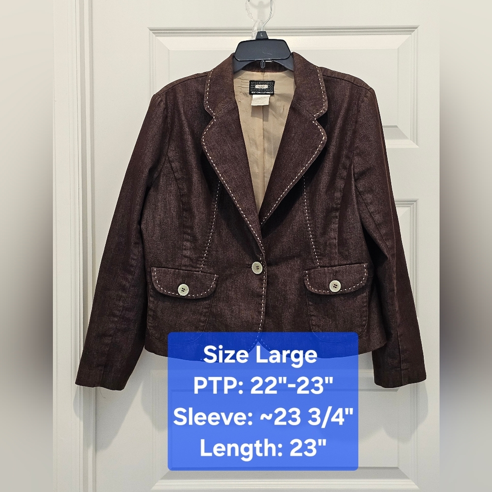 New York Clothing Co Vintage Blazer with Pockets, GUC, Size Large